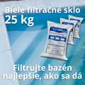Filtračné sklo na filtrovanie bazénov, 25kg