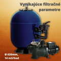 Bazénová filtračná sada, laminátový filter a čerpadlo, 14 m3/hod,  620mm