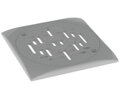 Sivá mriežka s prírubou pre výpusť ACIS z ABS plastu 194 x 194 mm