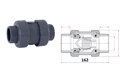 Bazénový PVC kužeľový spätný ventil D50 PN16 