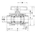 Guľový ventil pre bazénové rozvody PLIMAT plimex DN40 01611077050