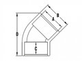 Koleno 45° 50mm - set 3 kusov