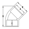 Koleno 45° 50mm - set 5 kusov