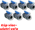 7ks Guľový bazénový ventil 50mm PIMTAS PVC-U