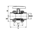 2ks Guľový bazénový ventil 50mm PIMTAS PVC-U
