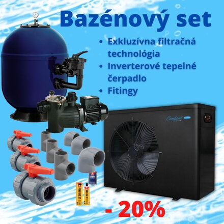 Bazénová technológia, akciový balíček, filtrácia+tepelné čerpadlo+fitingy