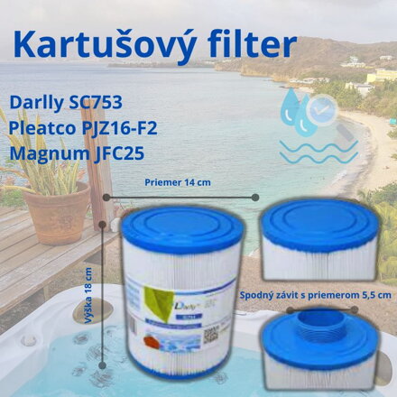 Kartušový filter Darlly do vírivky SC753 Wellis