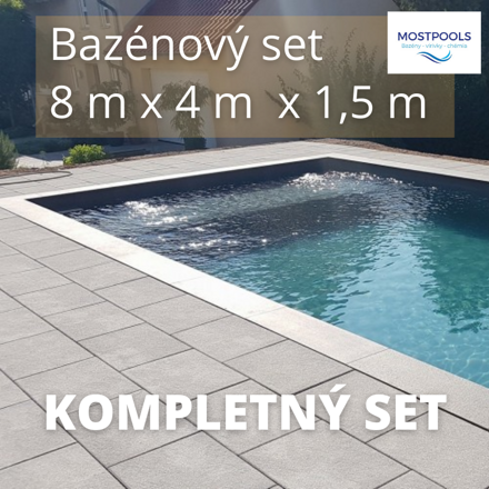 Bazén 8x4x1,5m, z polystyrénových tvárnic, kompletný set