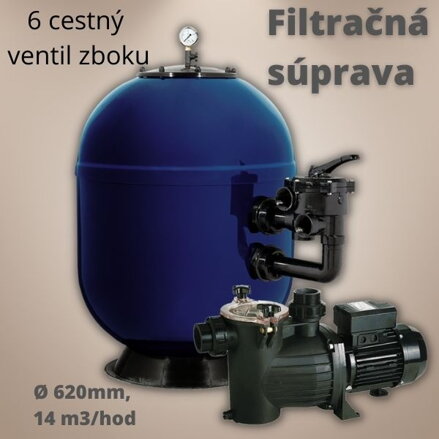 Bazénová filtračná sada, laminátový filter a čerpadlo, 14 m3/hod,  620mm