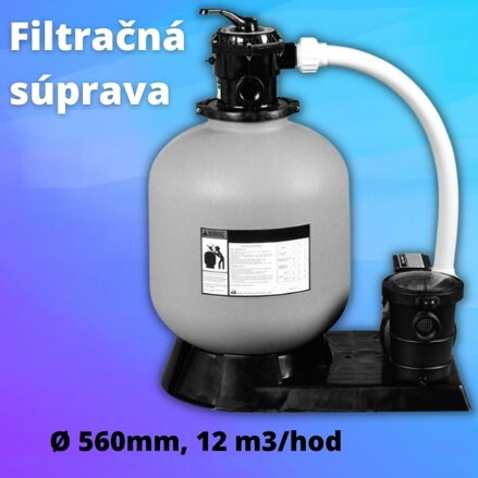 Bazénová filtračná sada, filter a čerpadlo, 12m3/hod