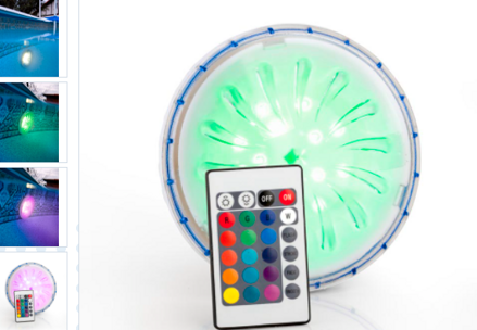 Farebné LED svetlo pre nadzemné bazény s diaľkovým ovládaním na magnet