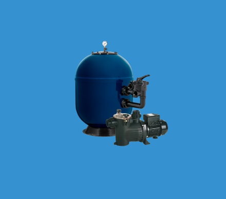 Piesková filtrácia pre bazén 6,5 m³/h - laminátový filter + čerpadlo