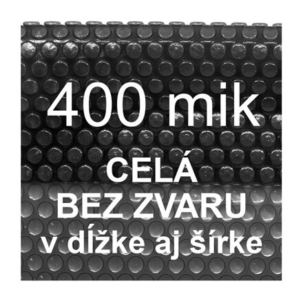 Solárna plachta 3m, 3,5m, 4 m - fólia na bazén 400 mikrónov čierna - celá bez zvaru