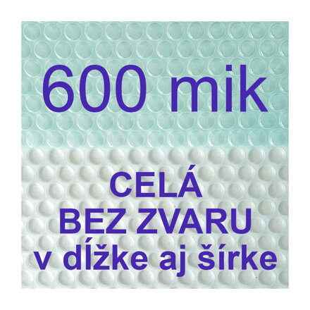 Solárna plachta - fólia na bazén 600 mikrónov 3, 3,5, 4 m transparentná - celá bez zvaru