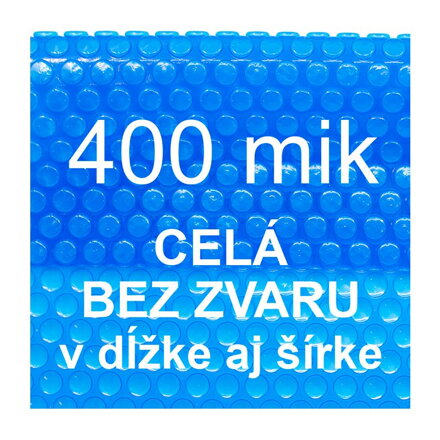 Solárna plachta - fólia na bazén 400 mikrónov modrá - celá bez zvaru