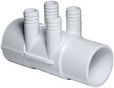Rozdelovač 2" x (4) 3/4" RB spigot pre hydromasážne trysky