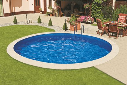 Zapustený kruhový bazén IBIZA s kovovou stenou - 4,60 x 1,20 m