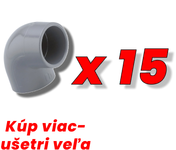 15ks Koleno 90° 50mm PVC-U na lepenie PN16