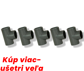 5ks PVC tvarovka - T-kus 90° 50 mm