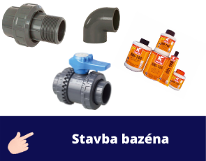 Potreby pre stavbu bazéna, bazénové fitingy, bazénové potrubia a skimmer y