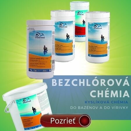 Bezchlórová chémia ku bazénom a vírivkám Bezchlórová chémia ku bazénom a vírivkám
