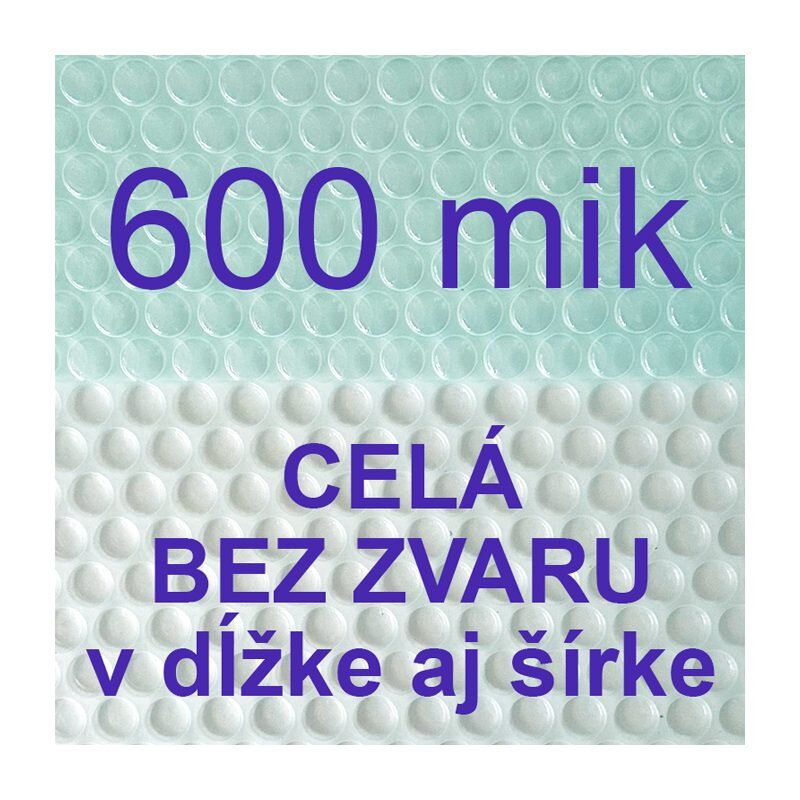 Solárna plachta - fólia na bazén 600 mikrónov 3, 3,5, 4 m transparentná - celá bez zvaru