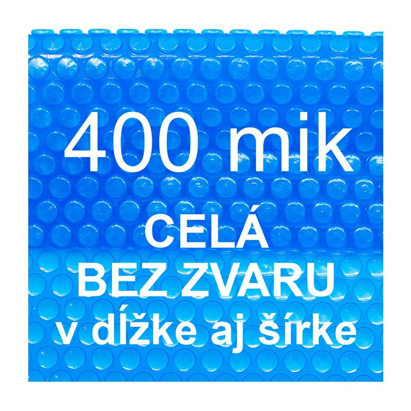 Solárna plachta - fólia na bazén 400 mikrónov modrá - celá bez zvaru