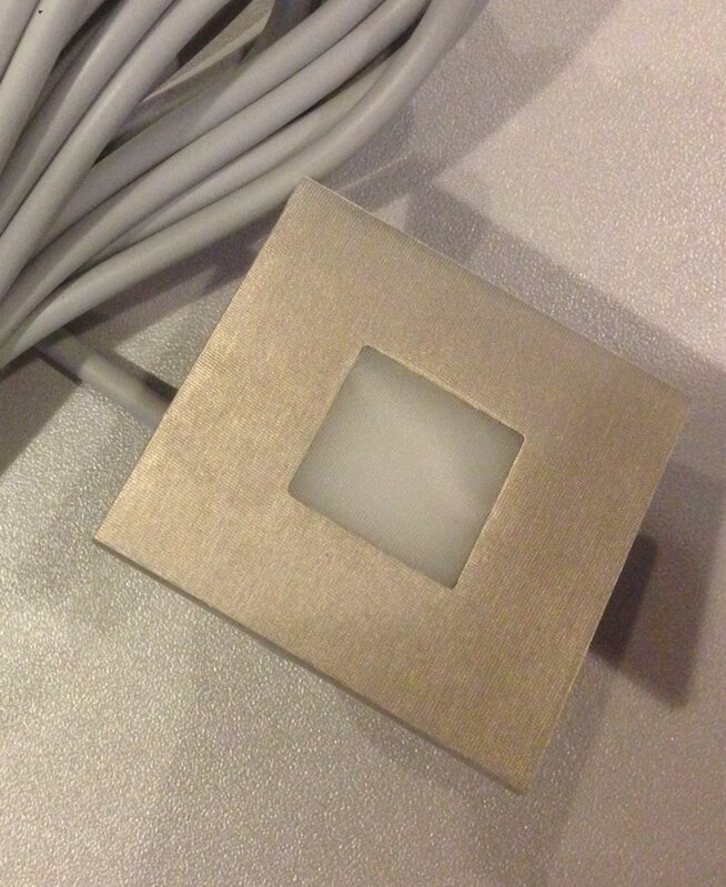 LED svetlo do parnej sauny hranaté 50 x 50 mm - teplá biela