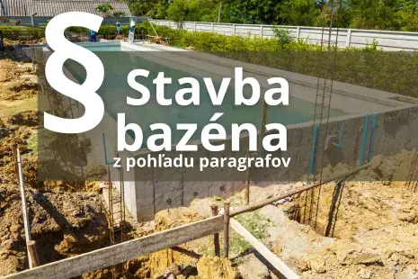 Zapustený záhradný bazén a dokumentácia k ohláseniu podľa stavebného zákona