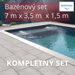 Bazén 7x3,5x1,5m, z polystyrénových tvárnic, kompletný set