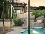 Exkluzívna záhradná sprcha k bazénu s oplachom na nohy AQUA