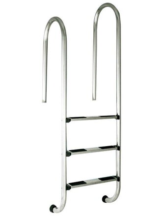 Rebrík z nehrdzavejúcej ocele RVM-3 kroky s rôznou výškou zábradlia-Muro (Slim),AISI 316