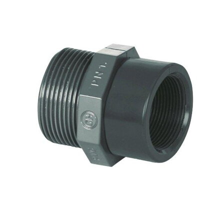 PVC bazénová tvarovka - závitová redukcia 1/2" ext. x 3/8" int.