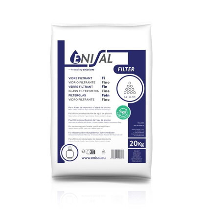 Filtračné sklo - 0,5 - 1,5 mm; 20 kg vrece pre bazénovú filtráciu