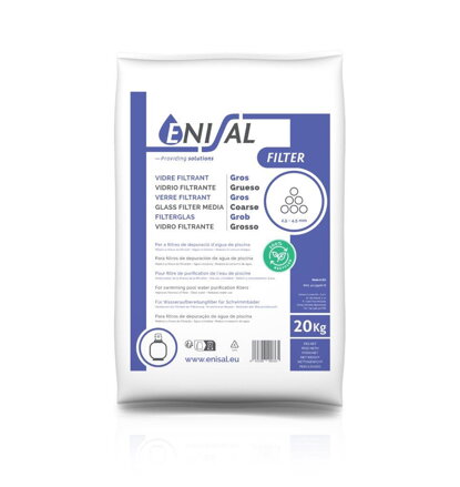 Filtračné sklo - 2,5 - 4,5 mm; 20 kg vrece