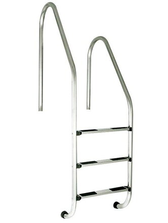 Rebrík z nehrdzavejúcej ocele triedy RVM-3 s rôznymi výškami zábradlia (štandard), AISI 304