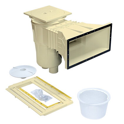 Skimmer 17,5 l, na fóliu, s mosadznými zátkami, široké hrdlo, RAL1015