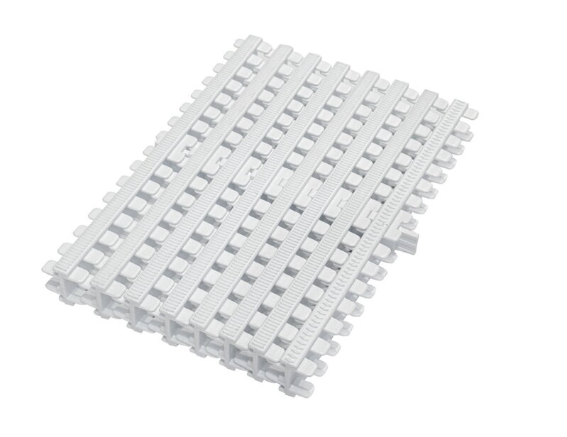 Prepadový rolovací rošt pre verejné bazény - biely - šírka 295 mm, výška 35 mm Prepadový rolovací rošt pre verejné bazény - biely - šírka 295 mm, výška 35 mm