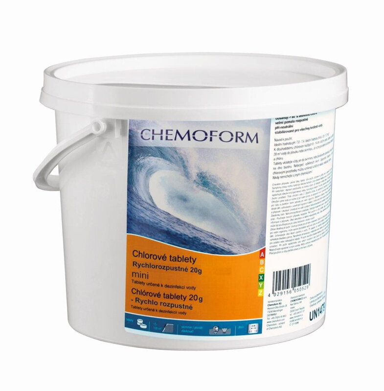 Chlórové rýchlorozpustné tablety 20 g - mini - 10 kg Chlórové rýchlorozpustné tablety 20 g - mini - 10 kg