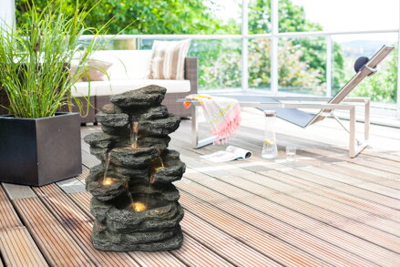 Fontána Heissner ROCK LED, polyresin 016586-00