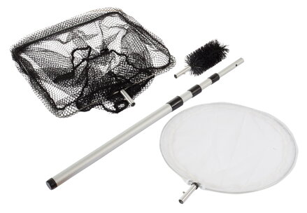 Súprava na čistenie jazierka Heissner teleskopická 55 - 150 cm, skimmer, zberač hladiny, kefa na riasy