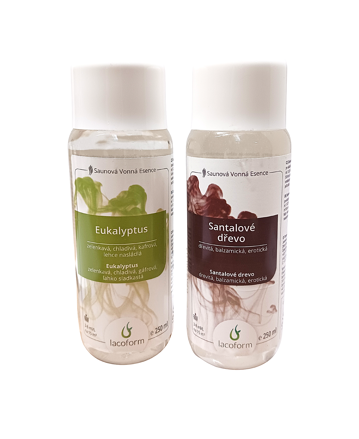 Sada saunových esencií 2x250 ml - Eukalyptus + santalové drevo