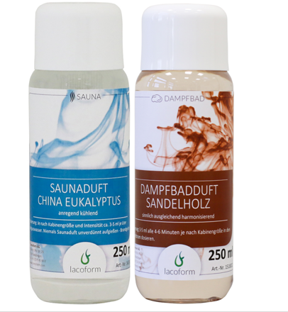 Sada saunových esencií 2x250 ml - Eukalyptus + santalové drevo