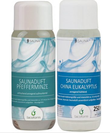 Sada saunových esencií 2x250 ml - mäta + eukalyptus
