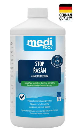 Bazénová chémia - Ochrana proti riasam MediPOOL - stop riasam, nepenivý 1,0 l