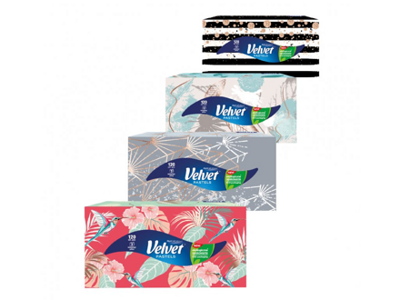 VELVET Harmony pastels papírové kapesníky box 120ks 3vrstvý