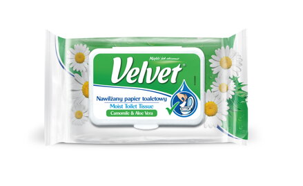 VELVET vlhčený toaletní papír Heřmánek & Aloe Vera, 42 ks
