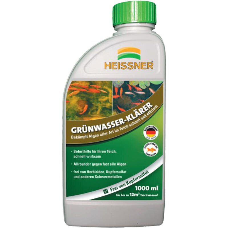 Heissner zelený čistič vody v jazierku proti riasam 1000 ml do 12 m³ TZ753-00 Heissner zelený čistič vody v jazierku proti riasam 1000 ml do 12 m³ TZ753-00