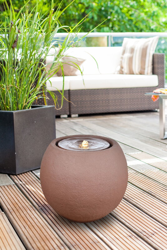 Fontána Heissner BALL LED, hrdzavá 016601-17