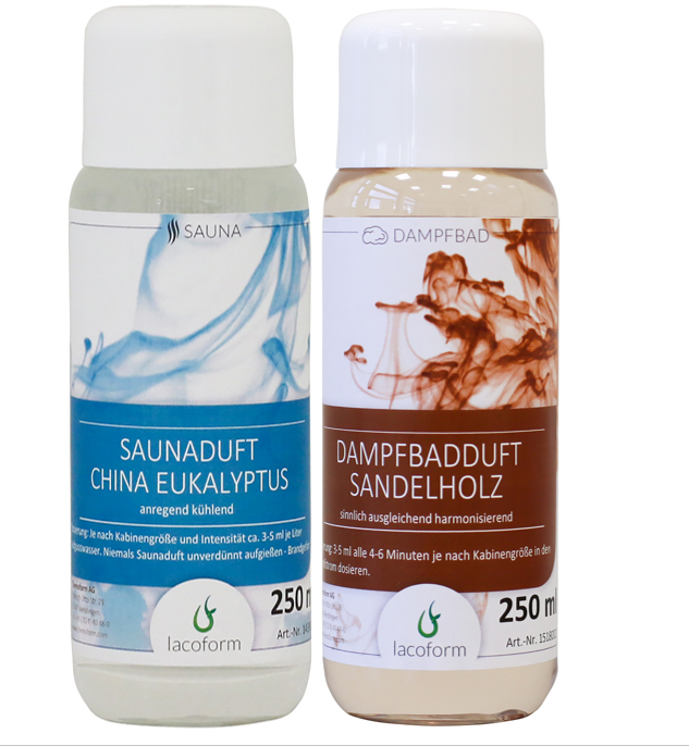 Sada saunových esencií 2x250 ml - Eukalyptus + santalové drevo Sada saunových esencií 2x250 ml - Eukalyptus + santalové drevo